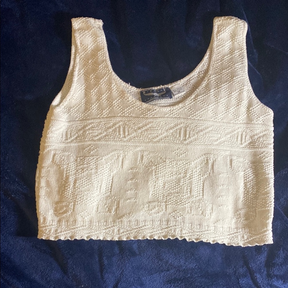 Knitted vintage retro 90s crop tank top